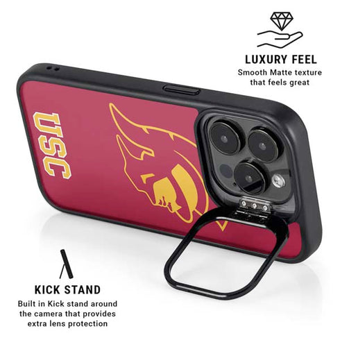 University of Southern California USC Gold Trojan Mascot iPhone 14 Pro Kickstand Case